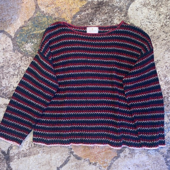 💎RARE💎Vintage 90’s Express Tricot Striped Knit Sweater, Size Medium - Picture 5 of 14